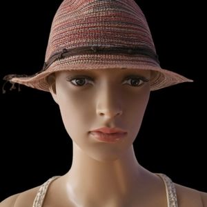 Y2K Multicolored Straw Fedora by Joe Boxer